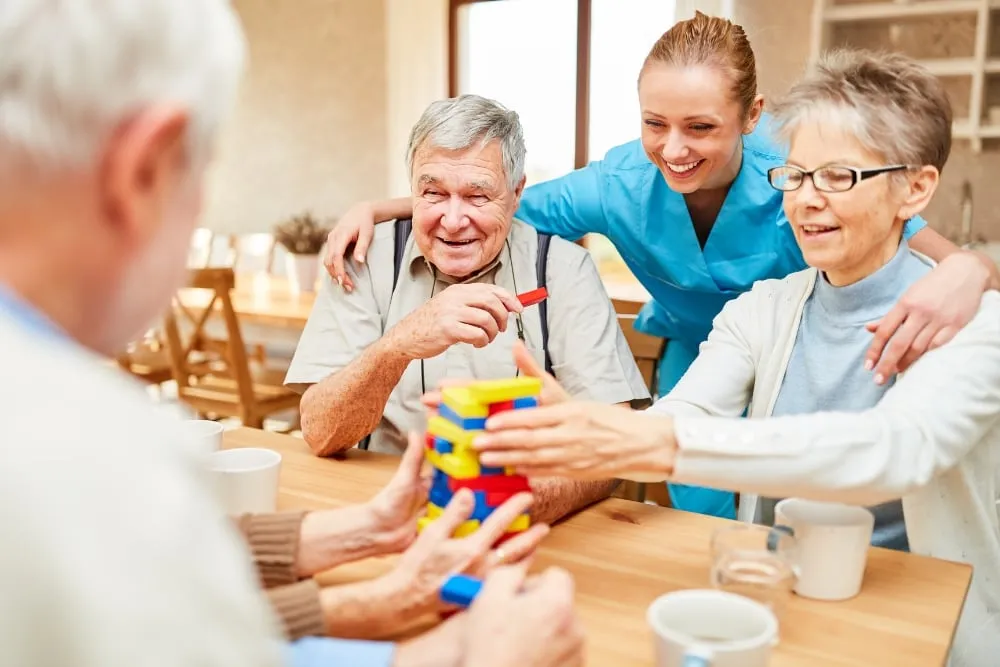 Support worker helping with daily activities